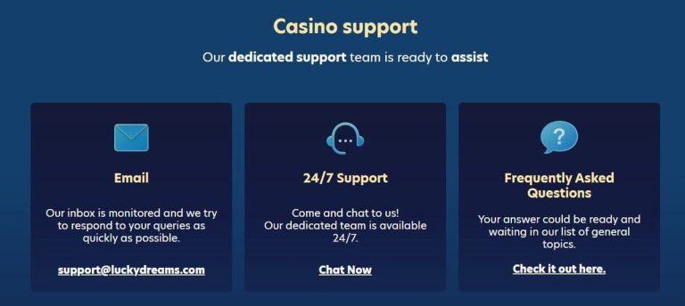 Lucky Dreams Casino support client
